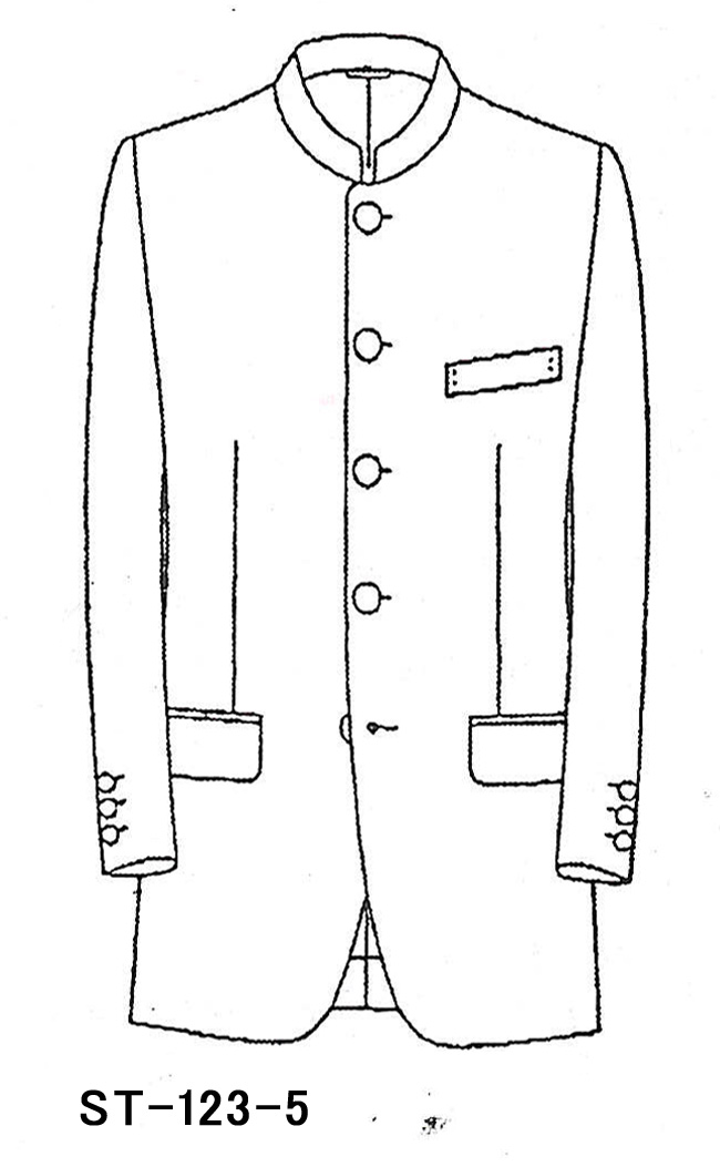 ST-123-5マオカラー・5ボタン箱ポケット